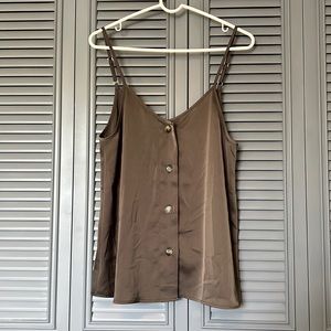 Oyanus: Olive Green Button Tank - M
